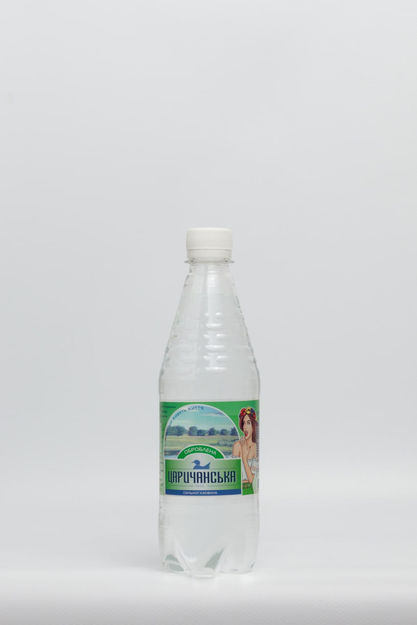 Вода питна ТМ "Царичанська" 0,5л. сильногазована